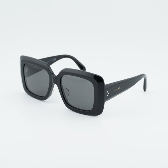 Celine CL40263F 01A Sunglasses Black Square Frame Smoke Lenses